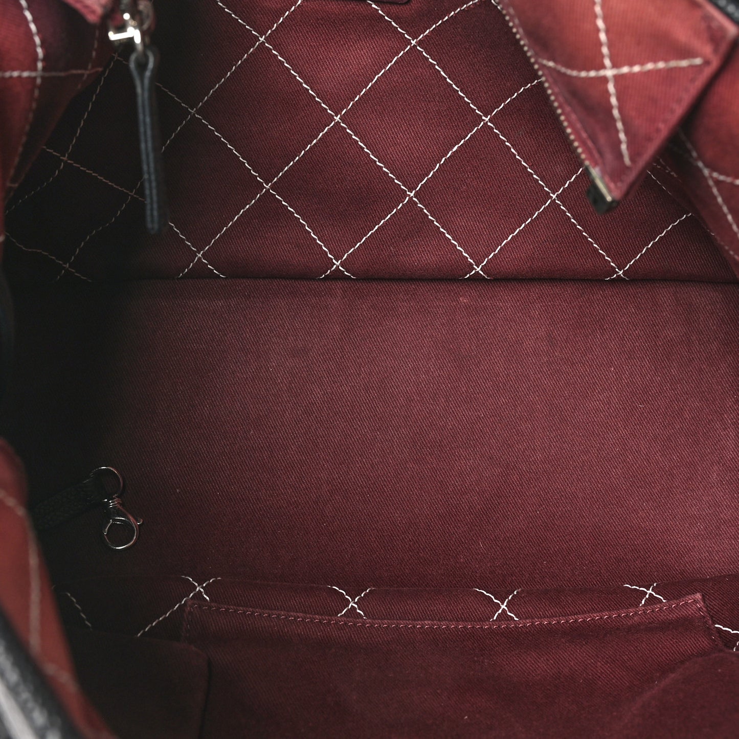 Grained Calfskin Quilted Small Daily Shopping Tote Black