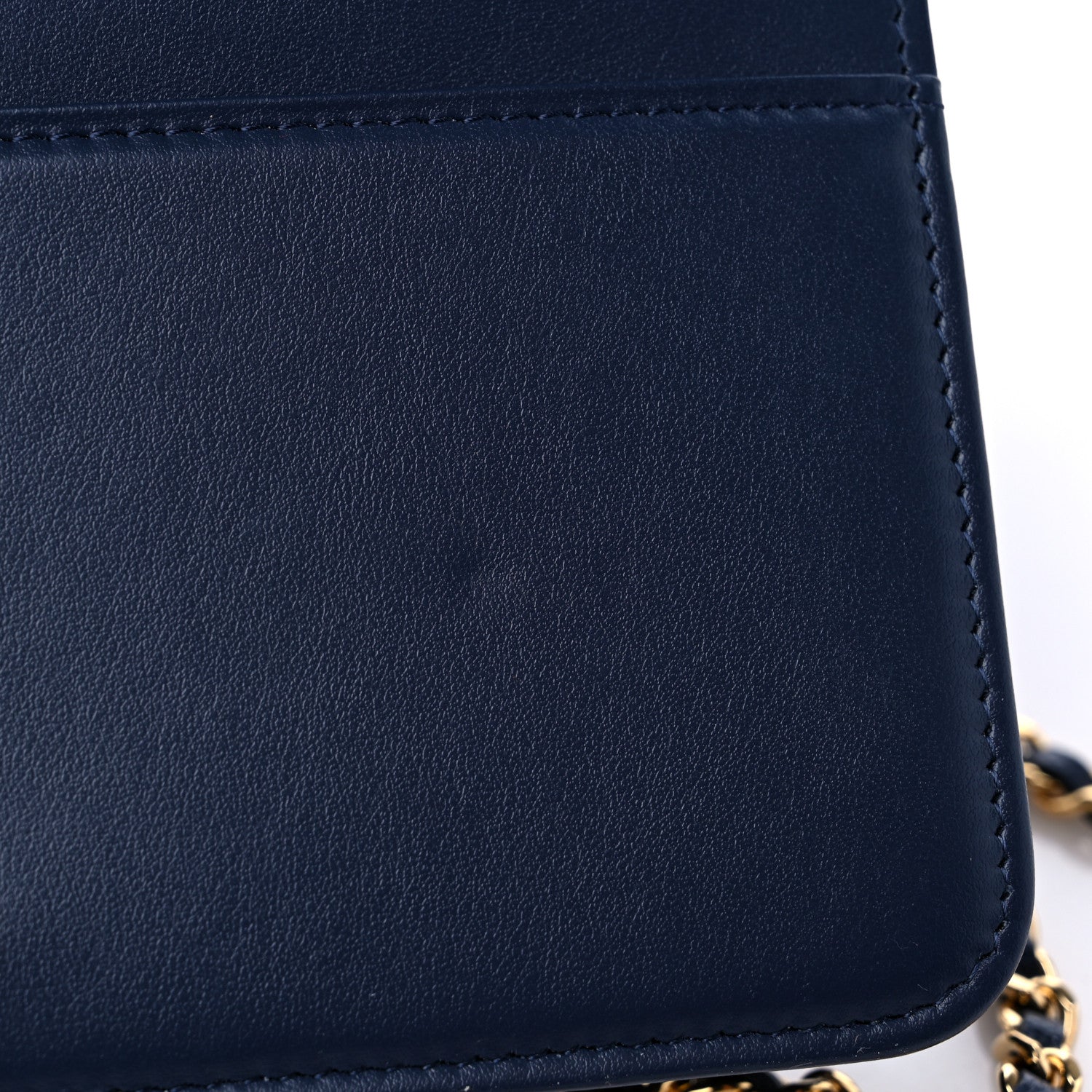 Chanel Caviar Quilted Pocket Clutch With Chain WOC Navy Blue 11 of 13