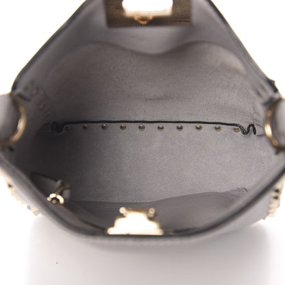 Valentino Garavani Pebbled Calfskin Mini Rockstud Flip-Lock Messenger Bag Pastel Grey 5 of 9