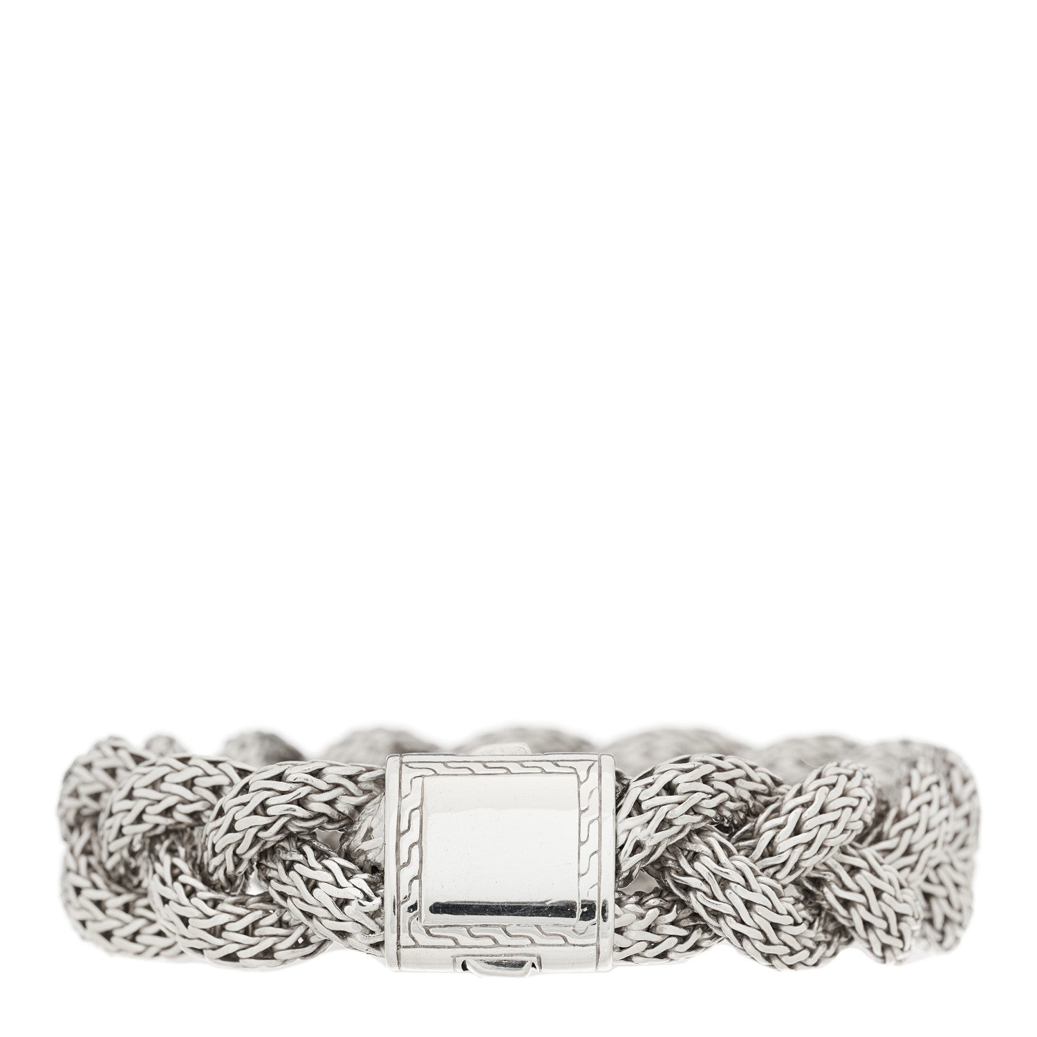 John Hardy Sterling Silver 14mm Braided Classic Chain Bracelet 2 of 3