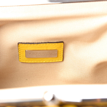 Dolce & Gabbana Calfskin Small Kiss Lock Frame Clutch Giallo 6 of 8