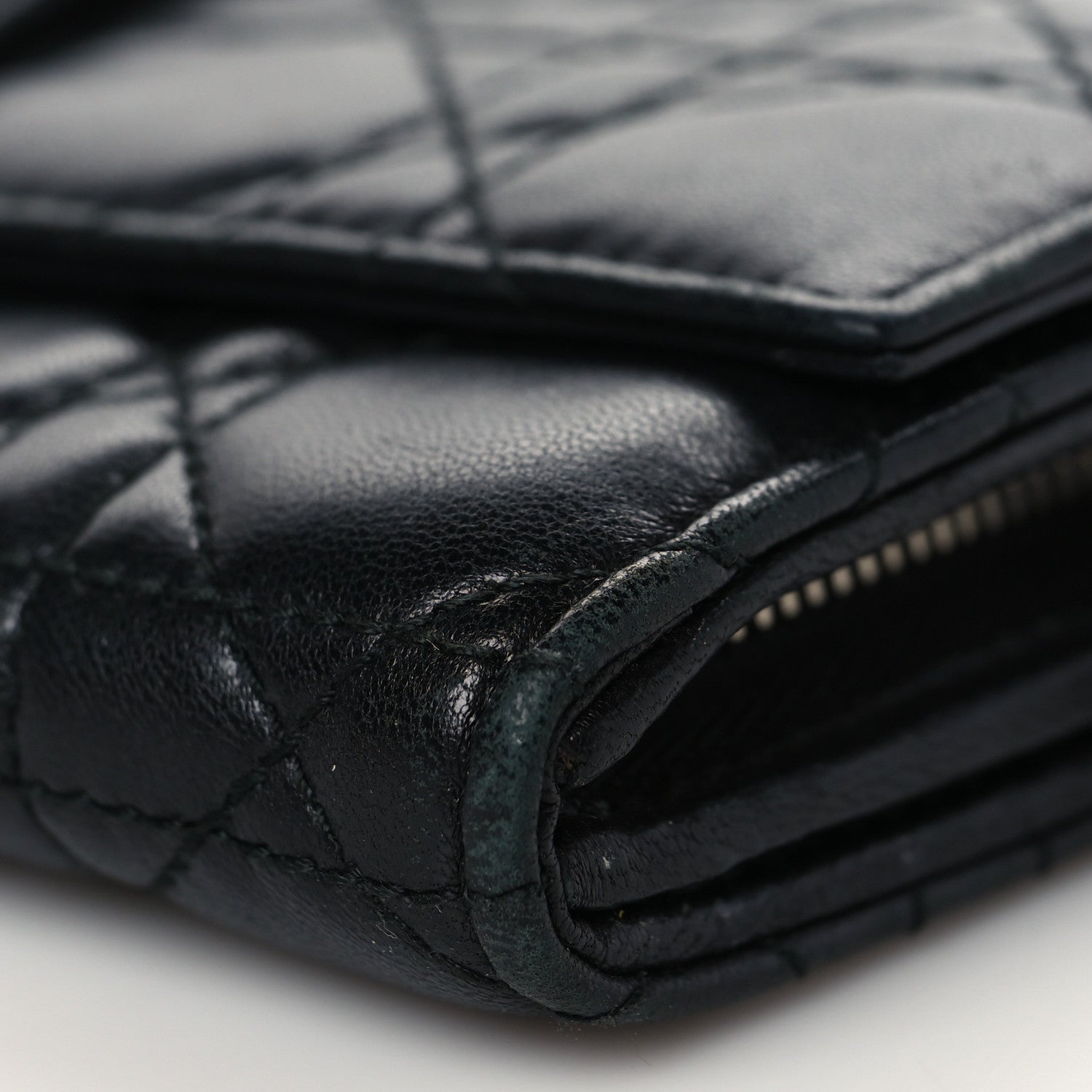 Christian Dior Lambskin Cannage Miss Dior Chain Wallet Black 9 of 14