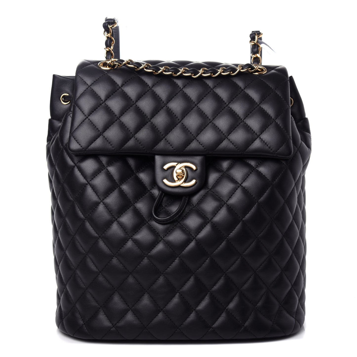 Calfskin Quilted Large Urban Spirit Backpack Black