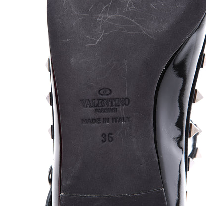 Valentino Garavani Patent Rockstud Cage Ballerina Flats 36 Black 9 of 11