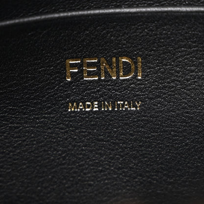 Fendi Shearling Vitello Dolce Macro FF 1974 Mini Baguette Tobacco Black 6 of 11