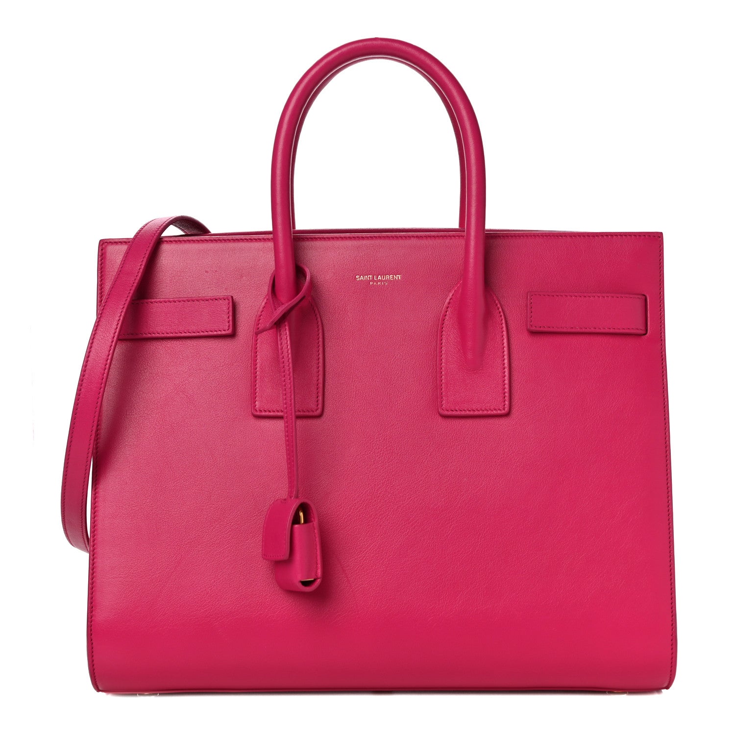 Saint Laurent Calfskin Small Sac De Jour Lipstick Fuchsia 1 of 14
