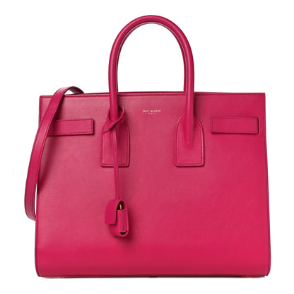 Saint Laurent Calfskin Small Sac De Jour Lipstick Fuchsia 1 of 14