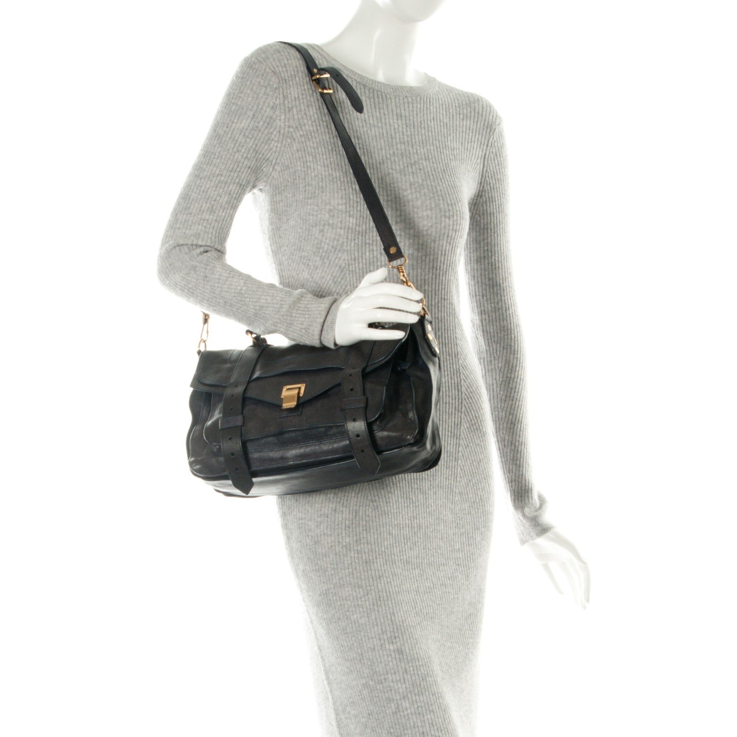 Proenza Schouler Lambskin Medium PS1 Satchel Midnight 2 of 7