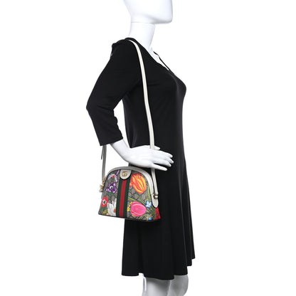 Gucci GG Supreme Monogram Flora Web GG Small Ophidia Dome Shoulder Bag White 2 of 9
