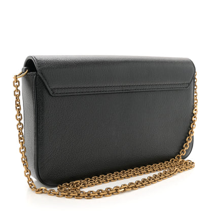 Christian Dior Goatskin Medium Saddle Pouch With Chain Black 3 of 11