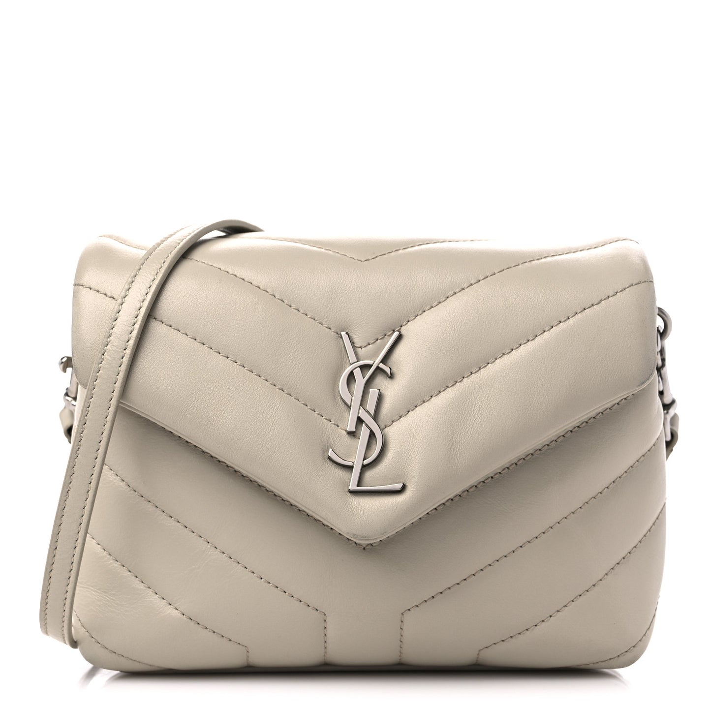 Calfskin Y Quilted Monogram Toy Loulou Crossbody Bag Crema Soft
