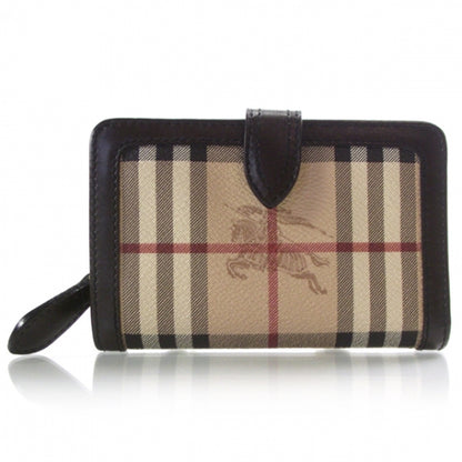 Burberry Haymarket Check Compact Zip Wallet Chocolate 1 of 9