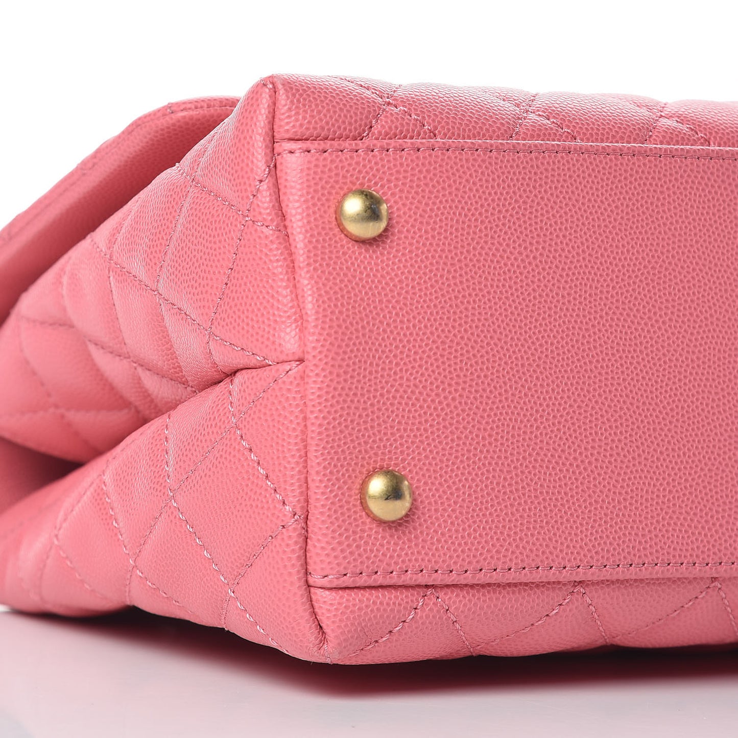 Caviar Lizard Embossed Quilted Small Coco Handle Flap Pink