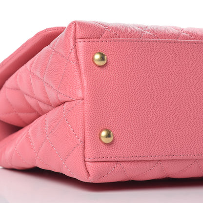 Chanel Caviar Lizard Embossed Quilted Small Coco Handle Flap Pink 9 of 14