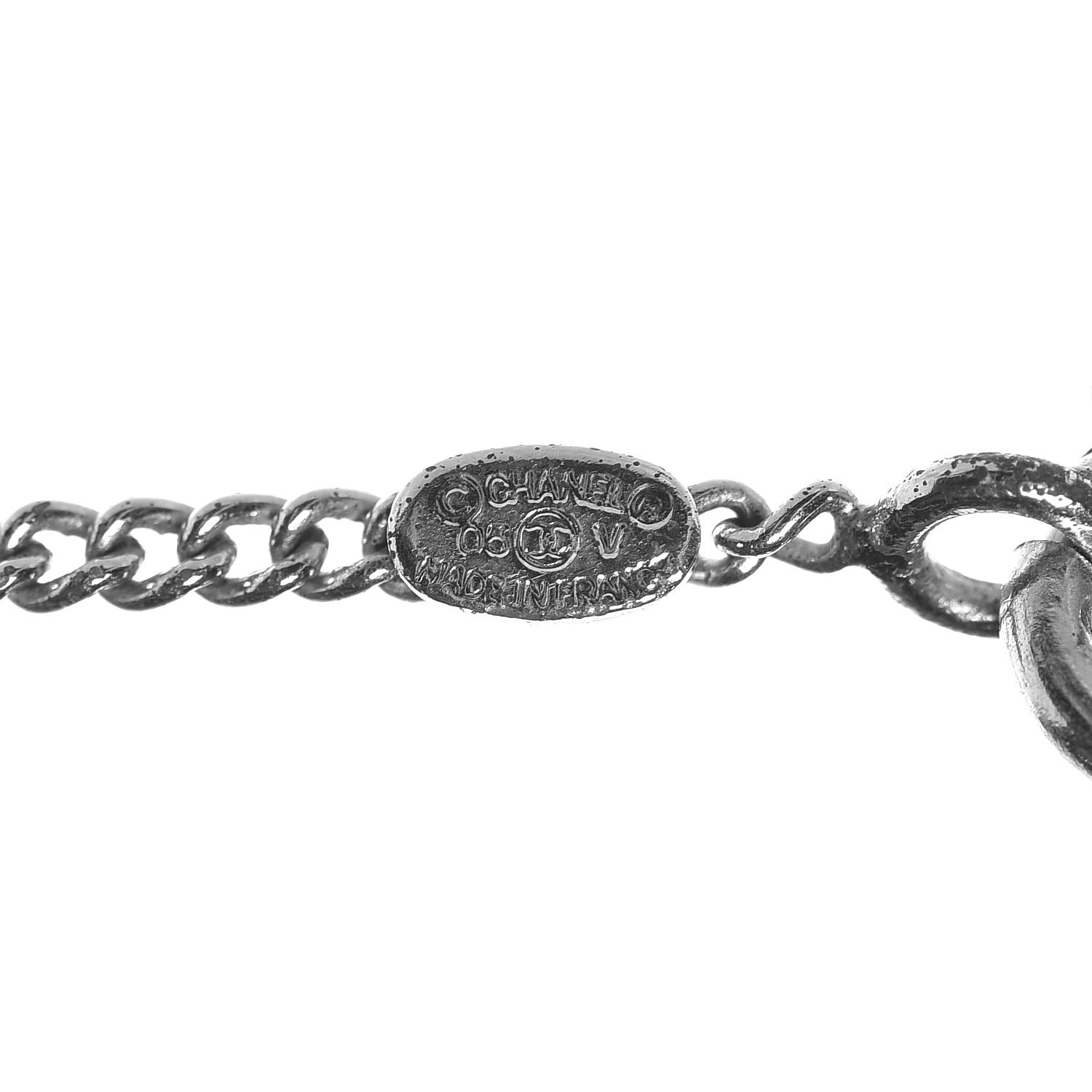 Chanel Crystal Timeless CC Necklace Silver 7 of 7