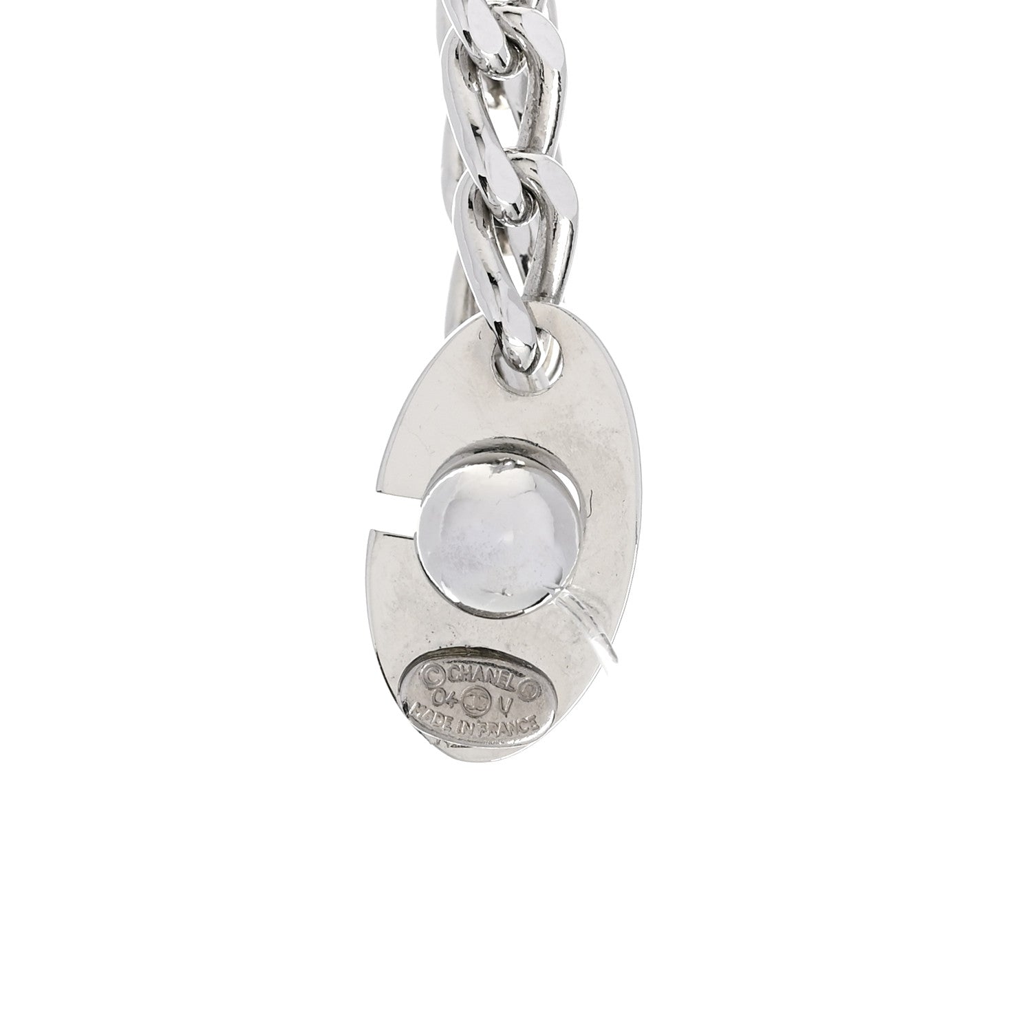 Chanel Metal Logo Dog Tag Key Ring Silver 1830284 – FASHIONPHILE