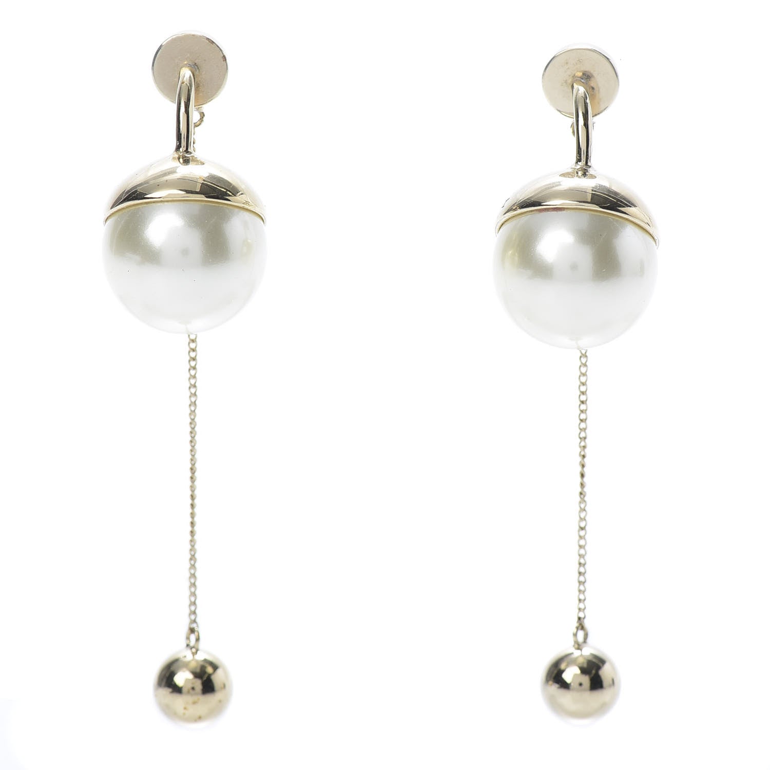 Christian Dior Pearl Mise En Dior Tribal Drop Earrings Gold 1 of 4