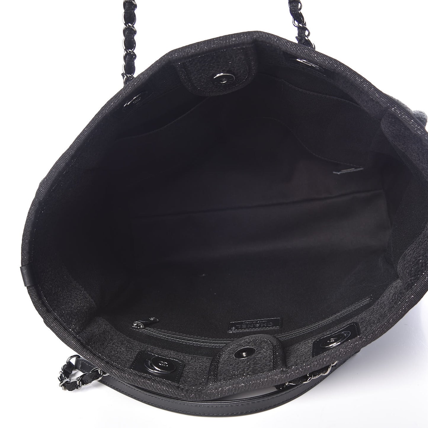 Lurex Boucle Small Deauville Tote Black