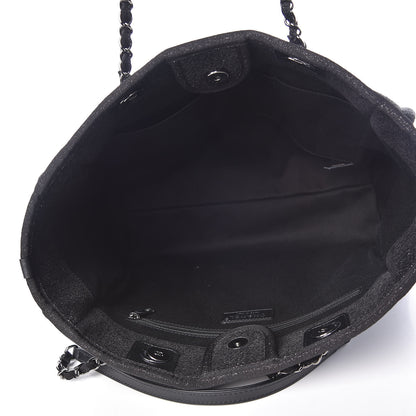 Chanel Lurex Boucle Small Deauville Tote Black 5 of 10