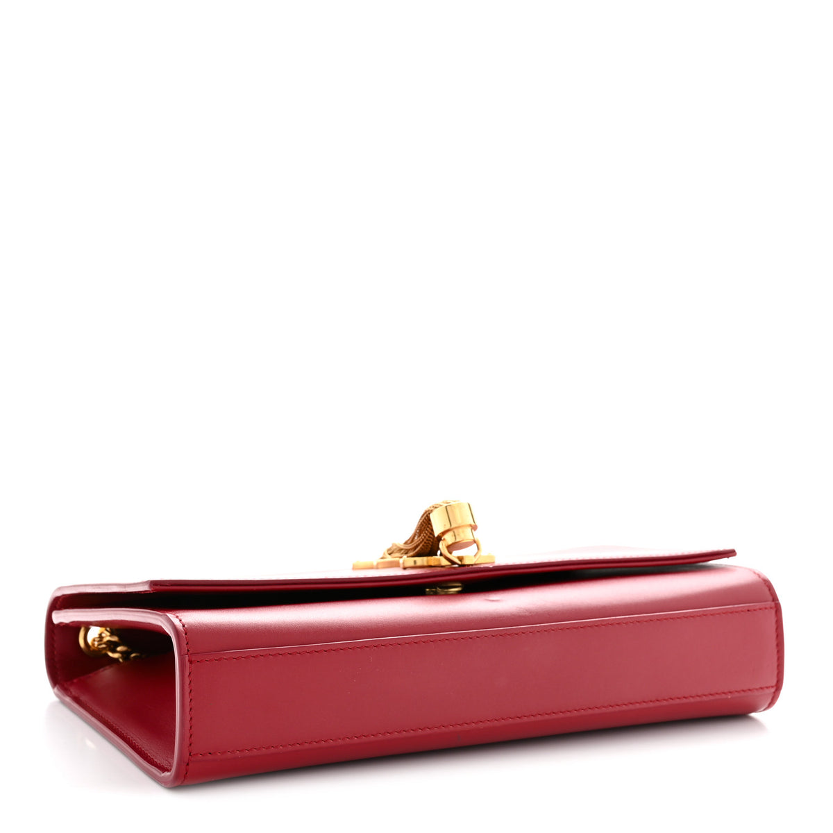 Saint Laurent Smooth Calfskin Medium Classic Monogram Kate Tassel Satchel Lipstick Red 4 of 12