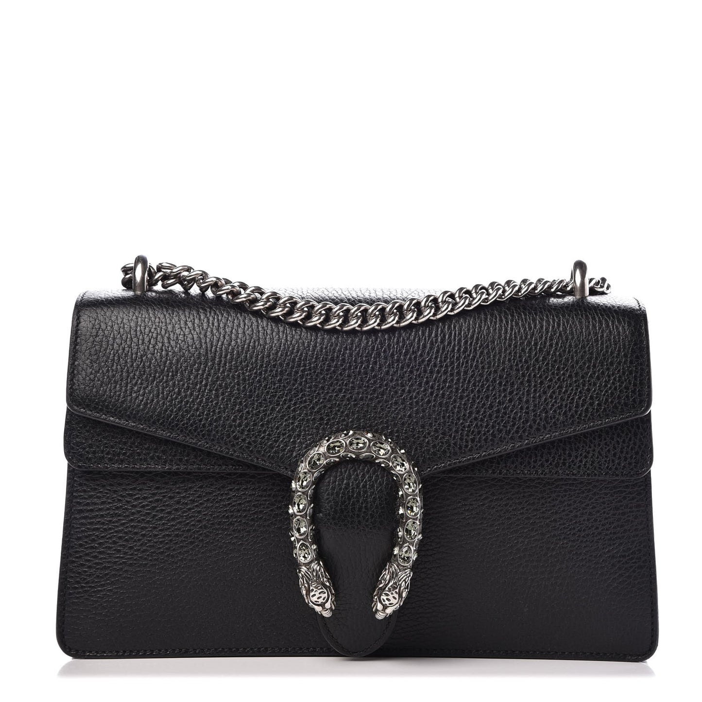 Pebbled Calfskin Small Dionysus Shoulder Bag Black