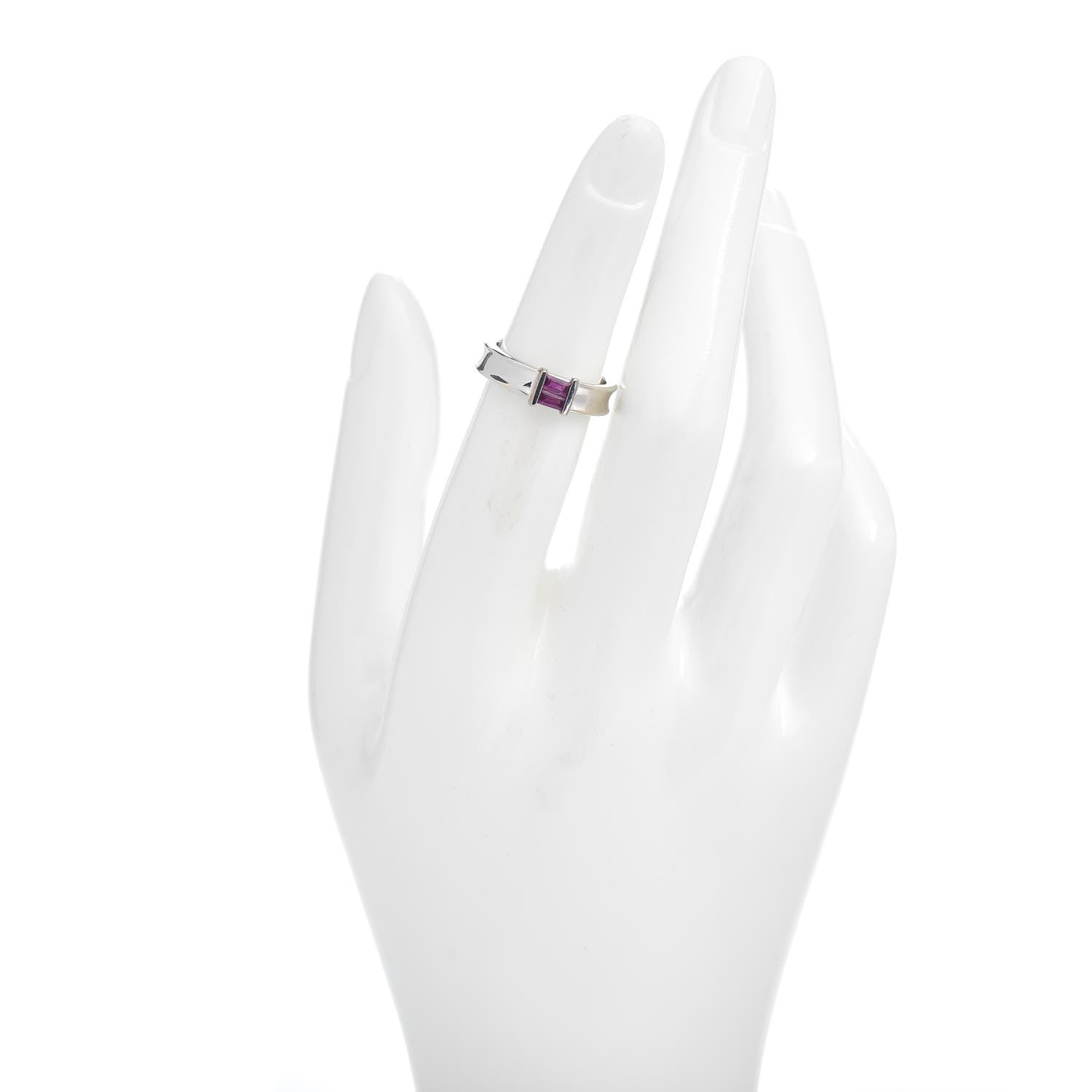 Tiffany 18K White Gold Pink Sapphire Stacking Ring 49 4.75 2 of 6
