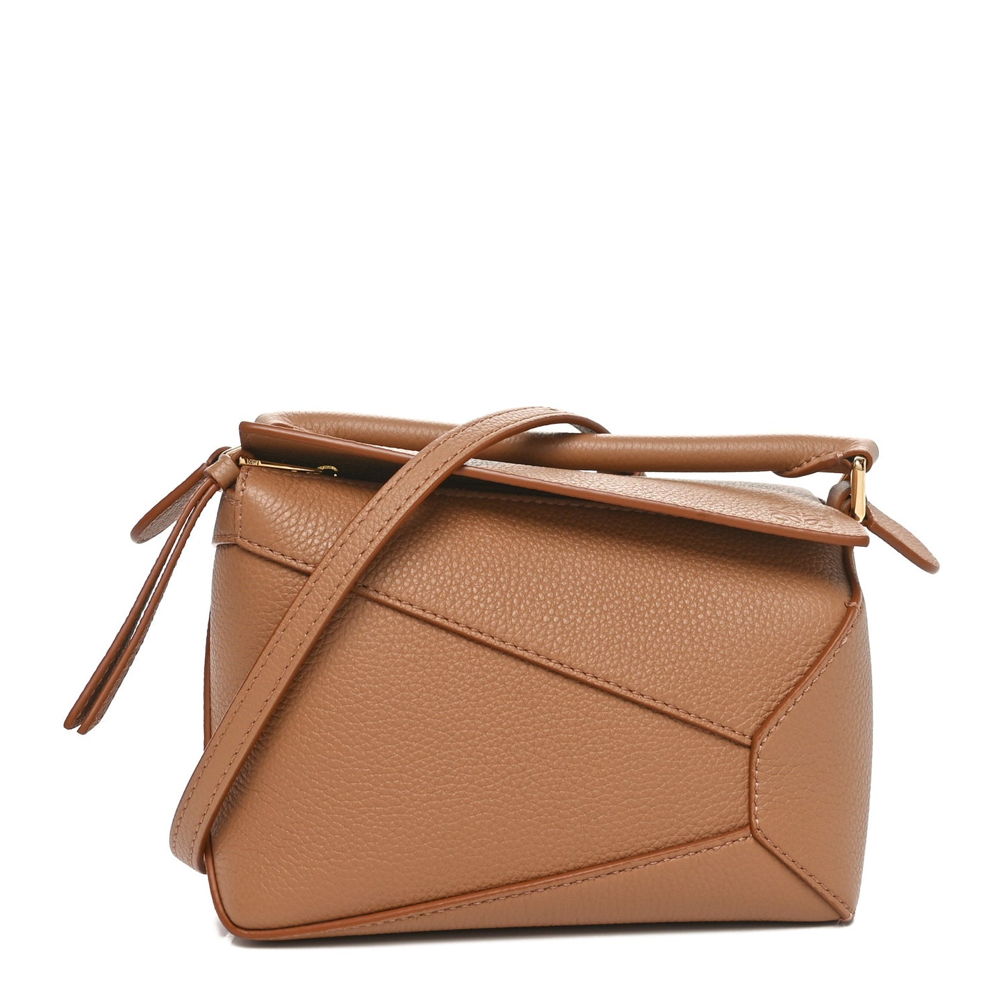 Calfskin Mini Puzzle Edge Bag Toffee