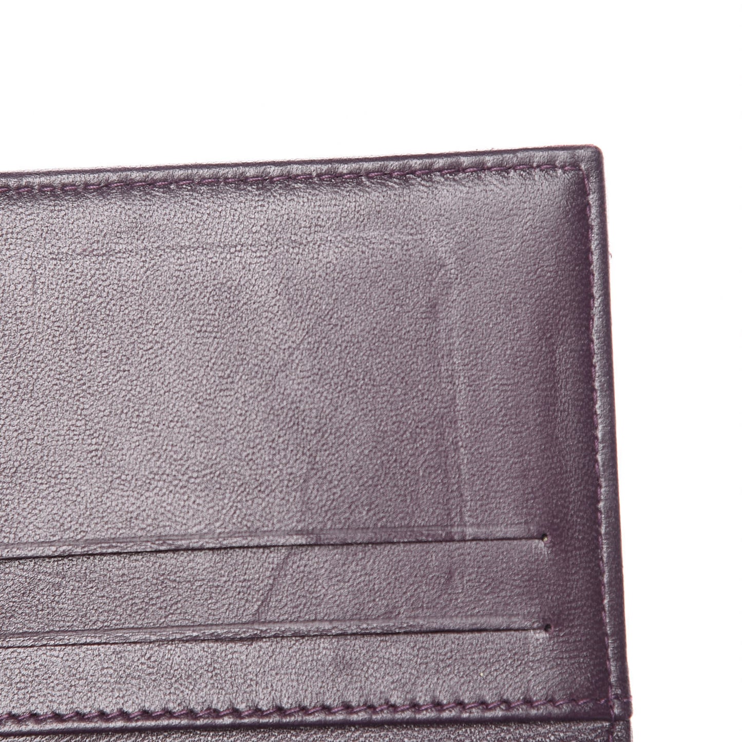 Lambskin Quilted Card Holder Wallet Purple