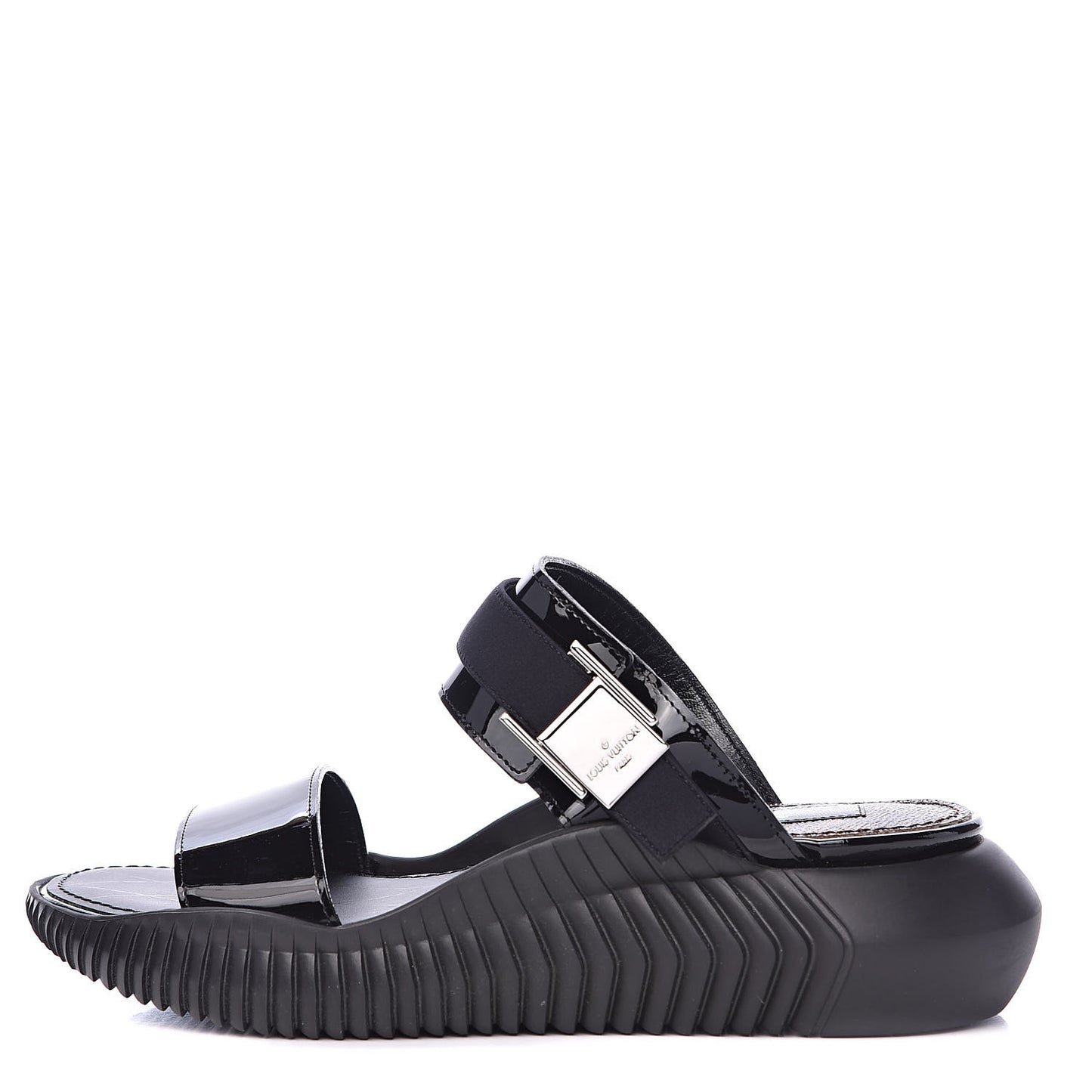 Patent Monogram Sandals 36 Black