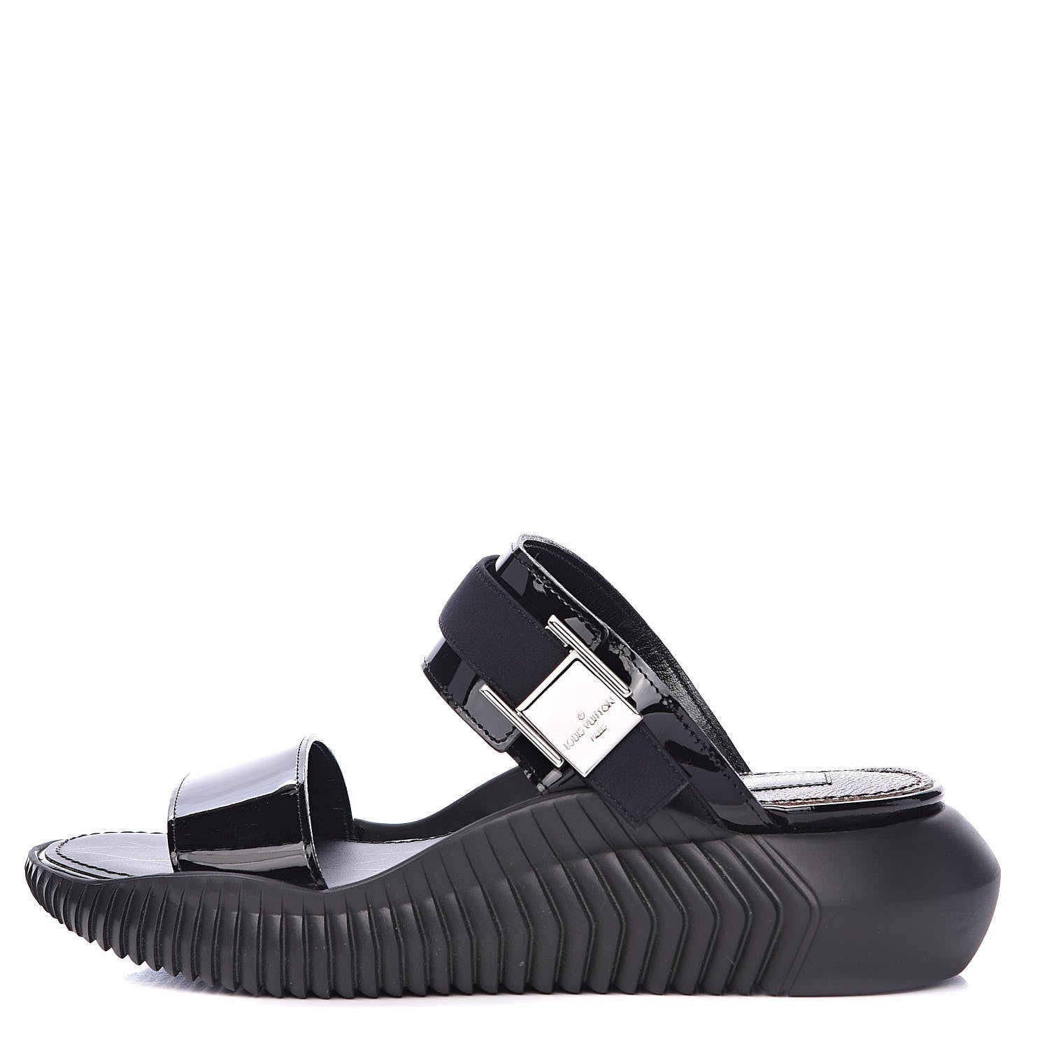 Louis Vuitton Patent Monogram Sandals 36 Black 1 of 13
