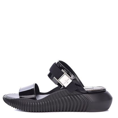 Louis Vuitton Patent Monogram Sandals 36 Black 1 of 13