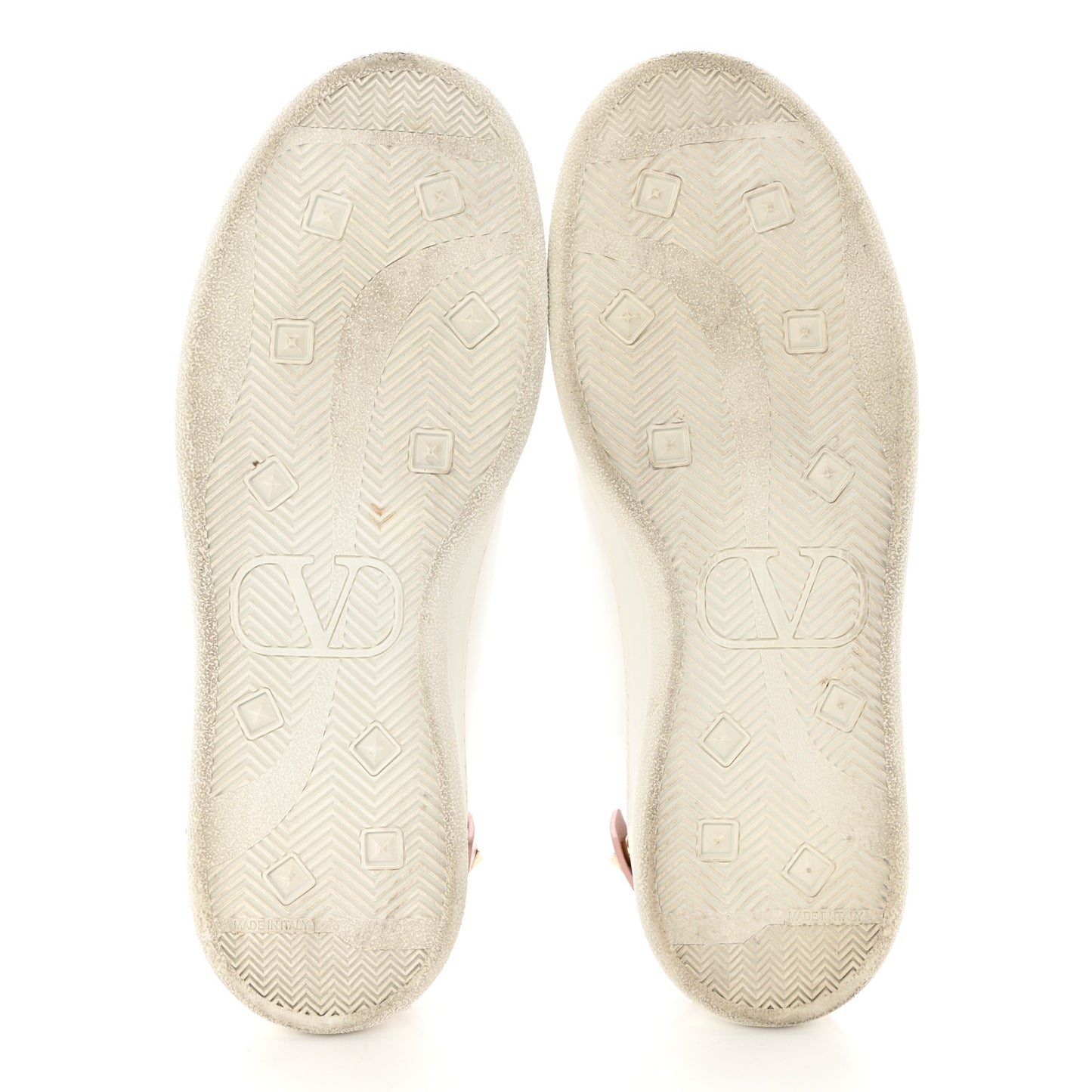 Calfskin Womens Backnet Sneakers 38.5 White Pink