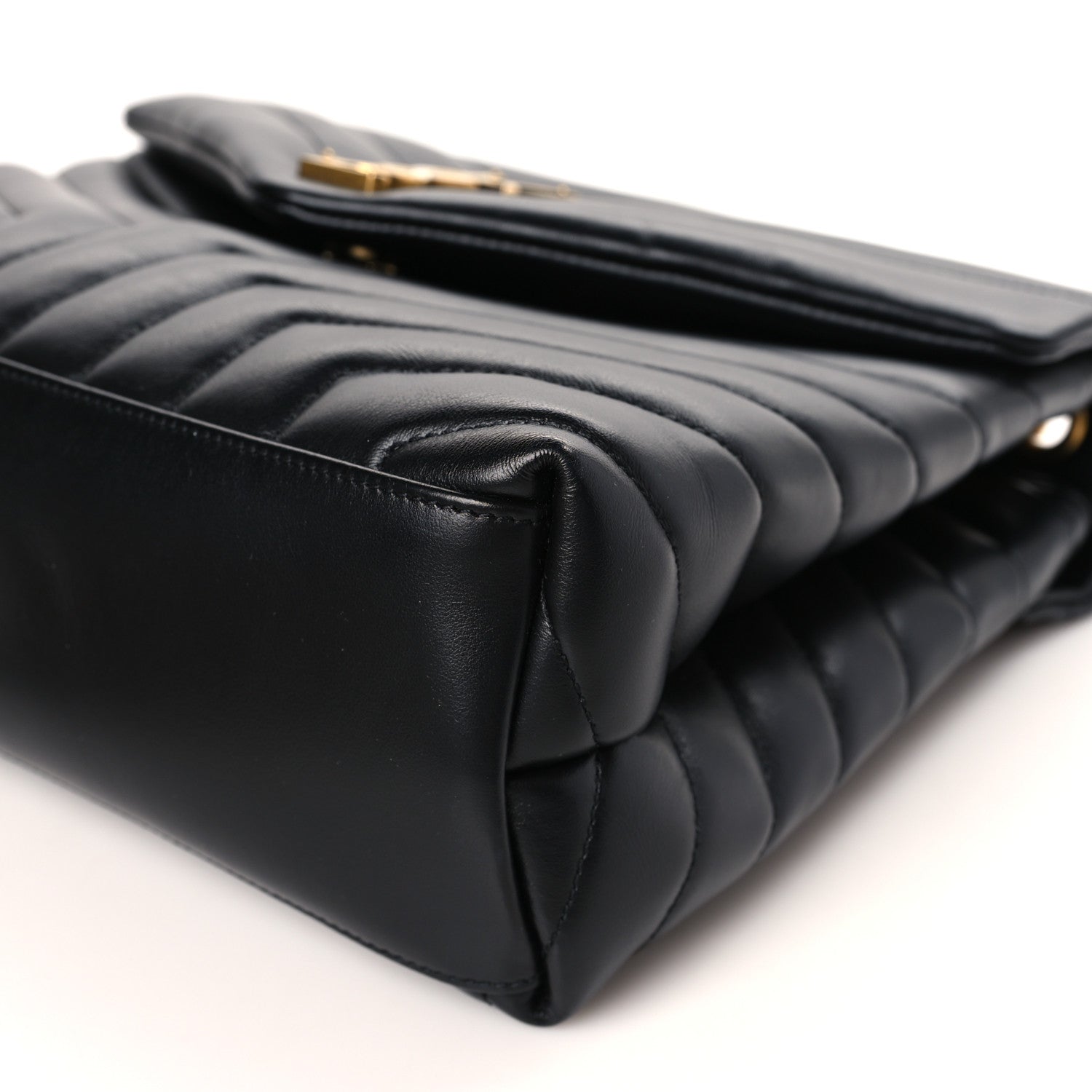 Saint Laurent Calfskin Y Quilted Monogram Medium Loulou Chain Satchel Black 9 of 10