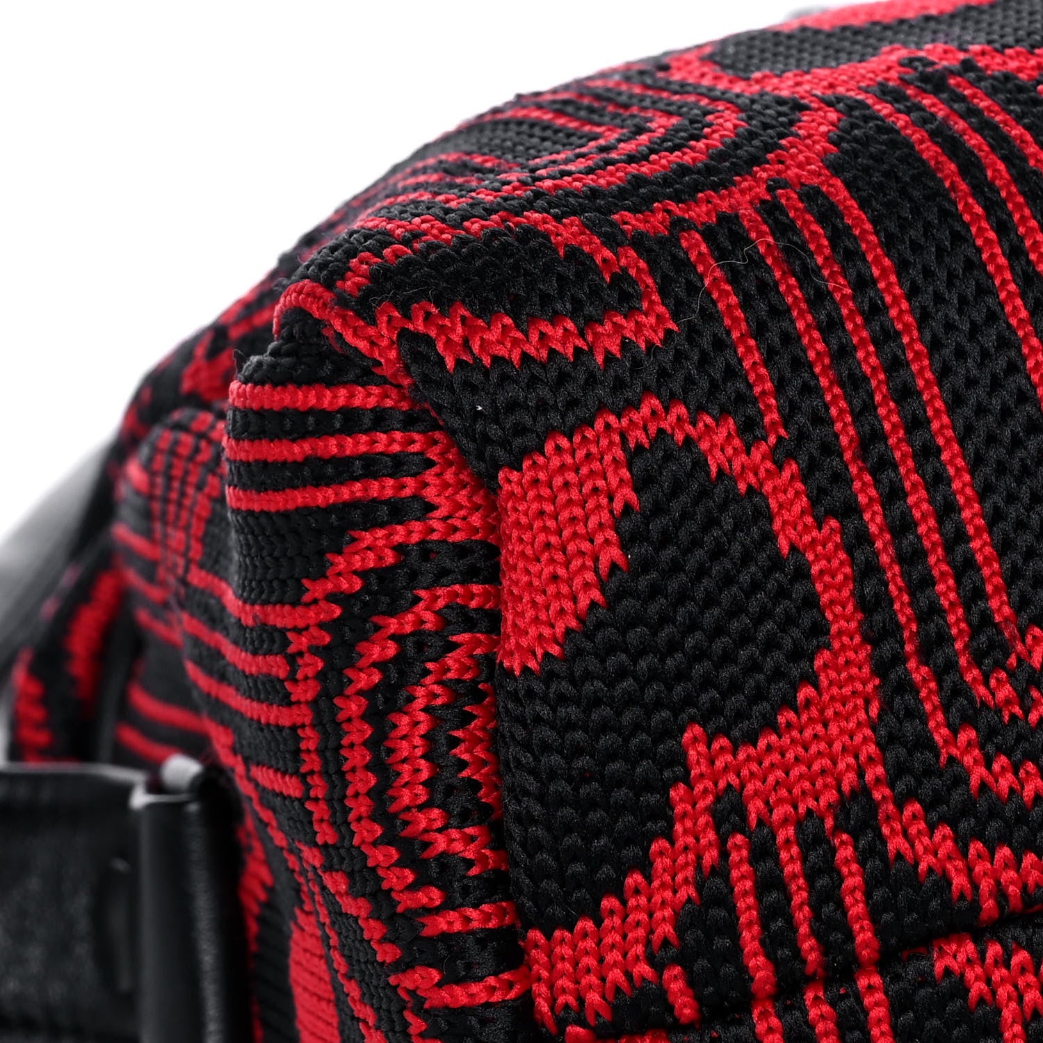 Prada Maglia Jacquard Signaux Bag Black Rosso 11 of 13