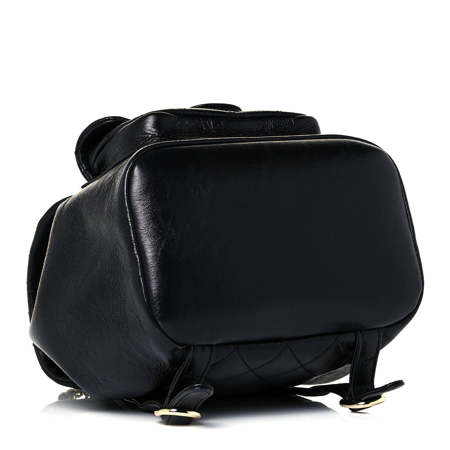 Chanel Glazed Aged Calfskin Quilted Small Duma Drawstring Backpack Black 4 of 14