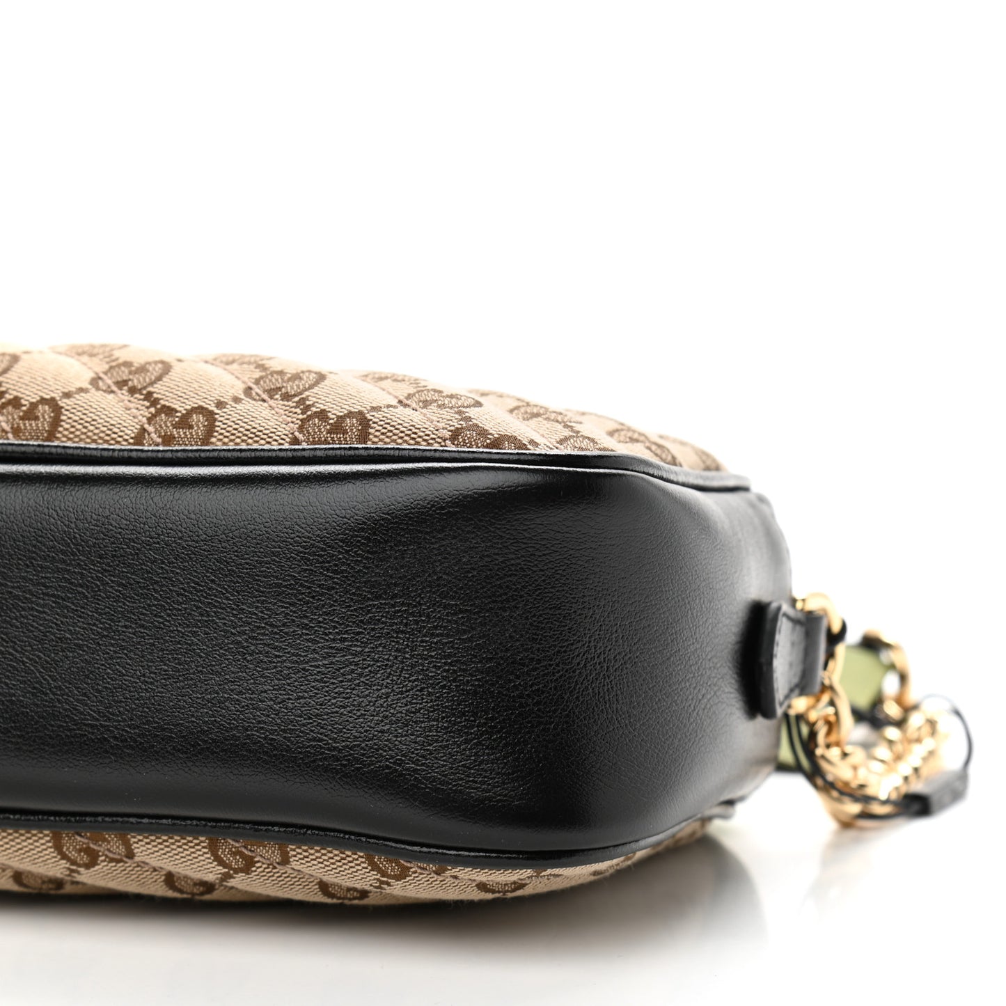 Monogram Matelasse Diagonal Small GG Marmont Chain Shoulder Bag Beige Black