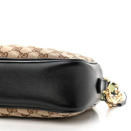 Gucci Monogram Matelasse Diagonal Small GG Marmont Chain Shoulder Bag Beige Black 10 of 10