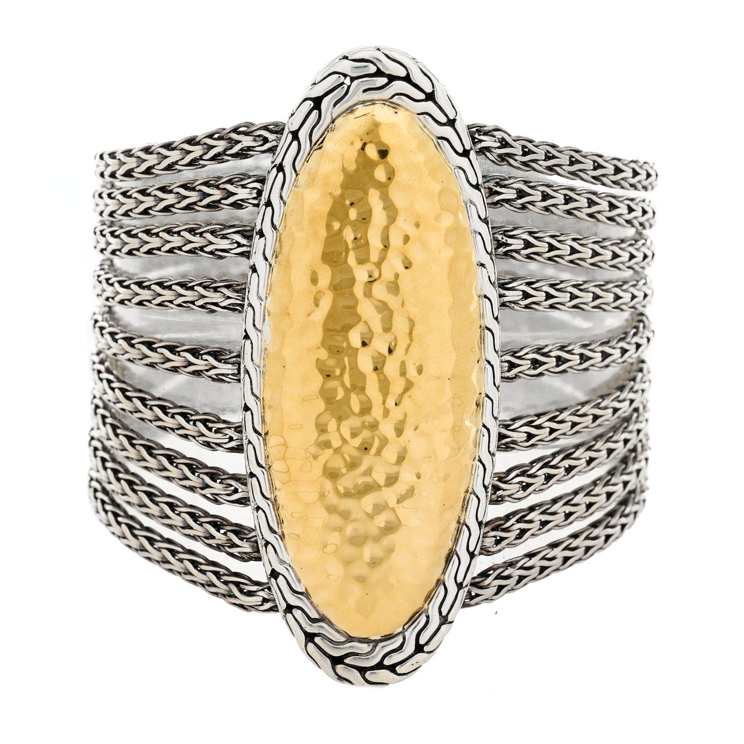 John Hardy Sterling Silver 22K Yellow Gold Palu Classic Chain Multi Row Bracelet 1 of 3