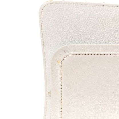 Chanel Caviar Quilted Medium Double Flap Bijoux Chain White 12 of 26