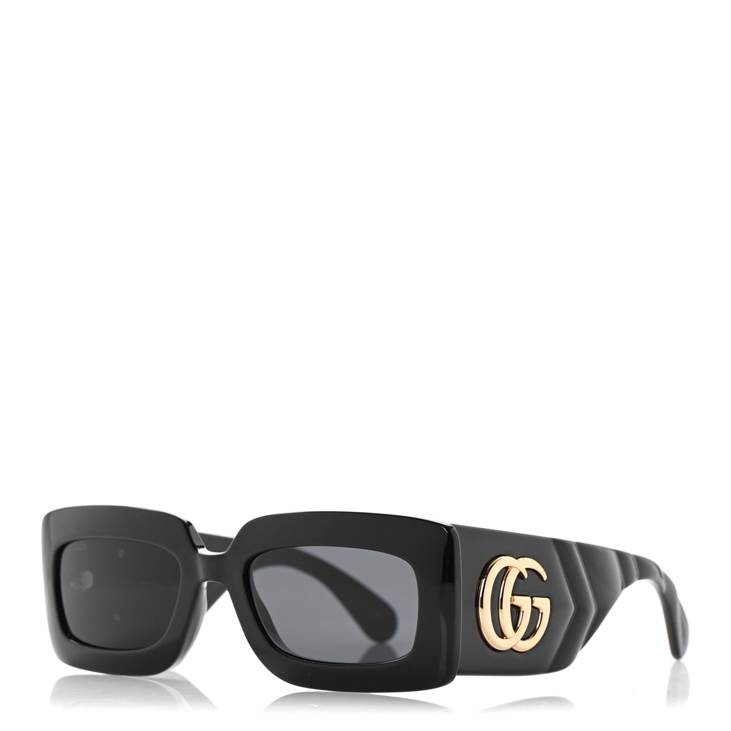Gucci Acetate Rectangular Sunglasses GG0811S Black 1 of 9