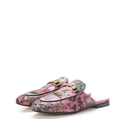 Gucci X DISNEY Jacquard Japanese Donald Duck Womens Princetown Slippers 38.5 Pink Black 3 of 10