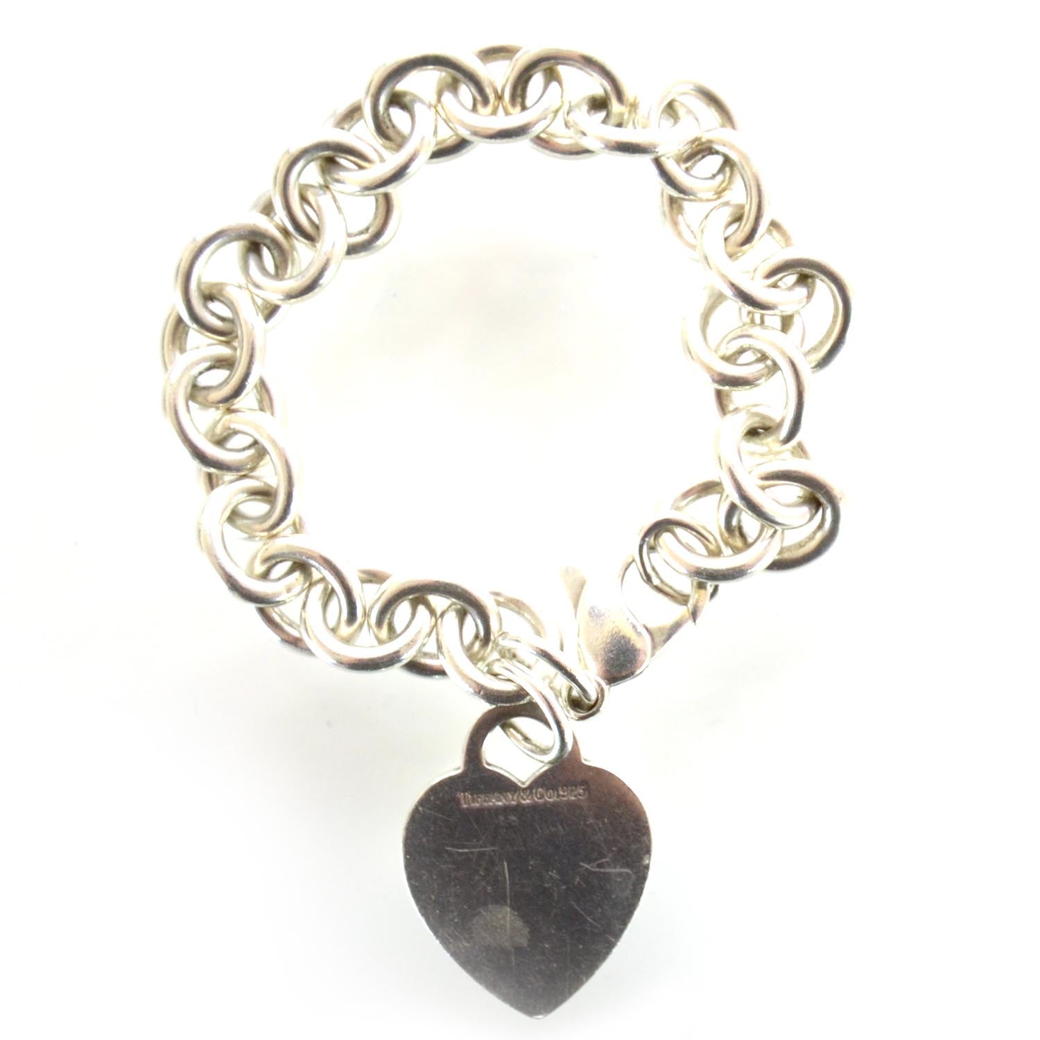 Tiffany Sterling Silver Heart Tag Charm Bracelet 1 of 4
