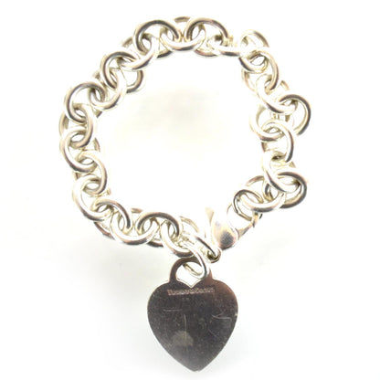 Tiffany Sterling Silver Heart Tag Charm Bracelet 1 of 4