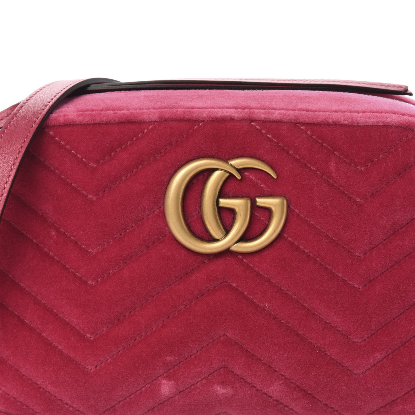 Velvet Matelasse Small GG Marmont Chain Shoulder Bag Light Raspberry Rose