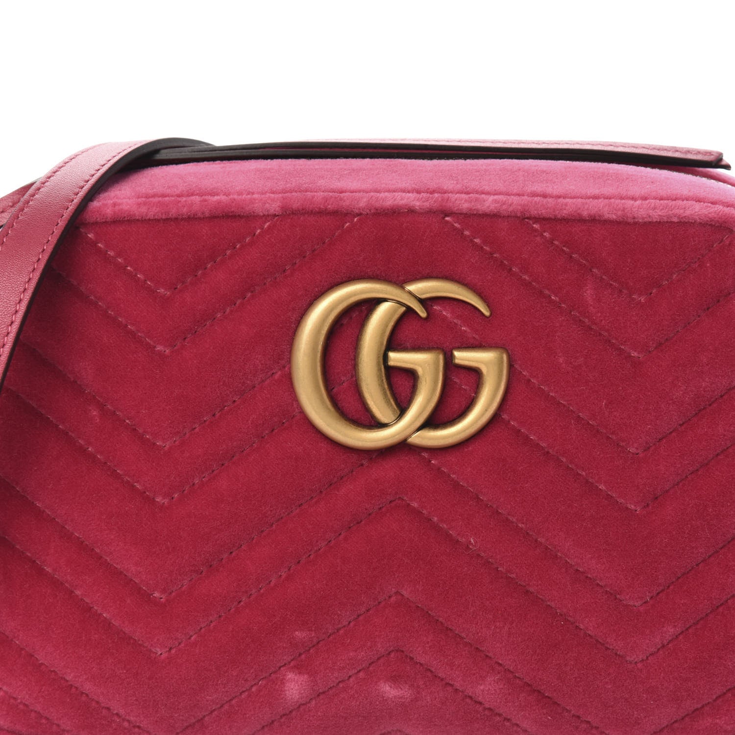 Gucci Velvet Matelasse Small GG Marmont Chain Shoulder Bag Light Raspberry Rose 11 of 11