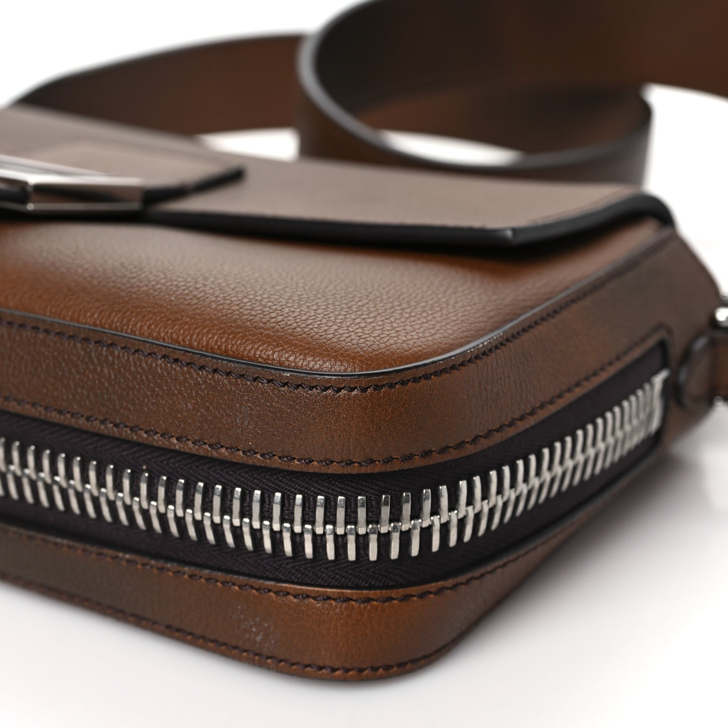 Vitello Tamponato Vintage Jacquard FF 1974 Zip Baguette Moro