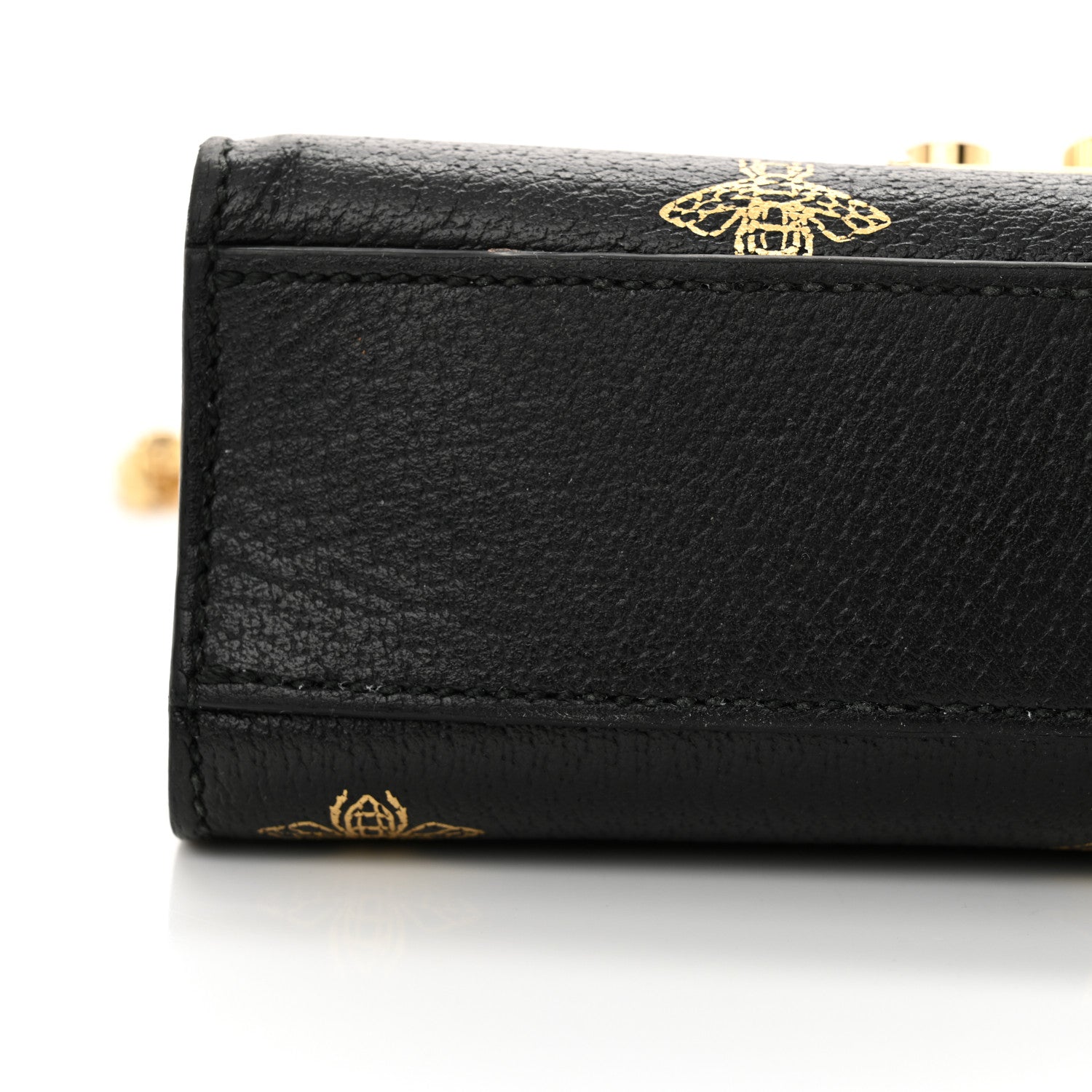 Gucci Grained Calfskin Bee Star Small Padlock Shoulder Bag Black 12 of 18