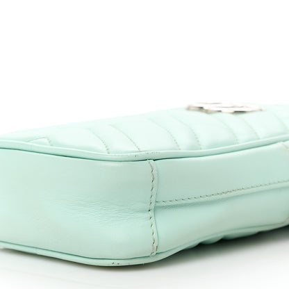 Gucci Calfskin Matelasse Mini GG Marmont Crossbody Bag Water Green 10 of 11