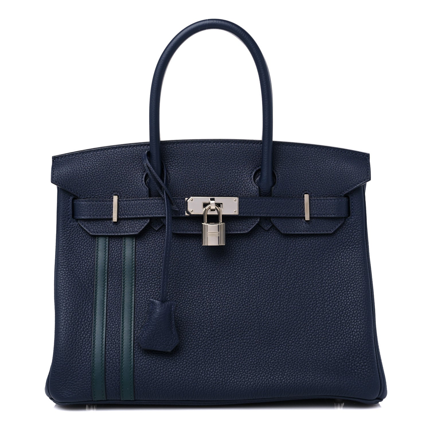 Hermes Togo Swift Officier Birkin 30 Bleu Nuit Vert Cypress 1 of 9