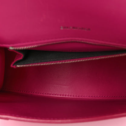 Balenciaga Grained Calfskin Tonal B Small Hourglass Top Handle Bag Acid Fuchsia 5 of 13